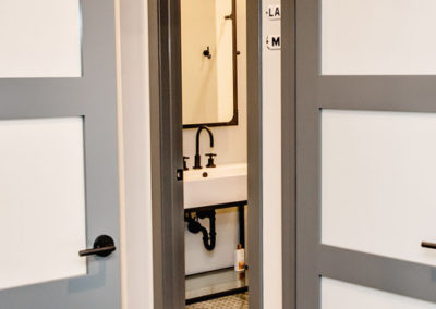 custom gray trim on doors and walls