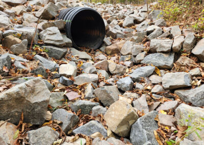 October 19, 2022 - pipe at low point of stream buffer w/ riprap