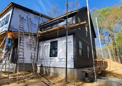 April 11th - work continues, siding underway
