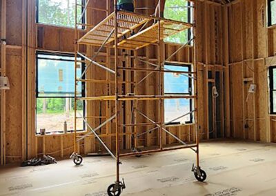 June 9 - scaffolding for vaulted ceiling for HVAC Sprinkler and electric rough-ins