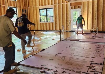 May 30 - laying down subfloor insulation for future concrete